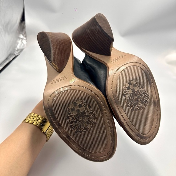 Vince Camuto Dormina black leather peep toe mules size 10 - Picture 6 of 11